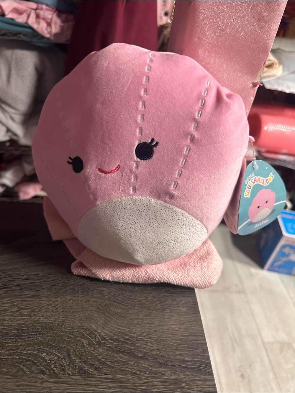 Squishmallows Pink Bunny Plush with White Snout